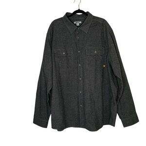 Gander Mountain Guide Series grey flannel button down shirt long sleeve Size 3XL